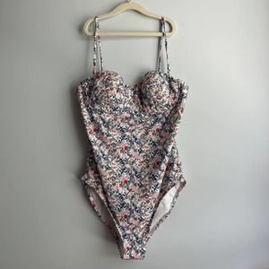 J Crew Floral Print Onepiece Bathing Suit